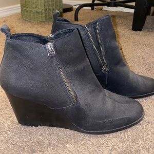 Black suede booties